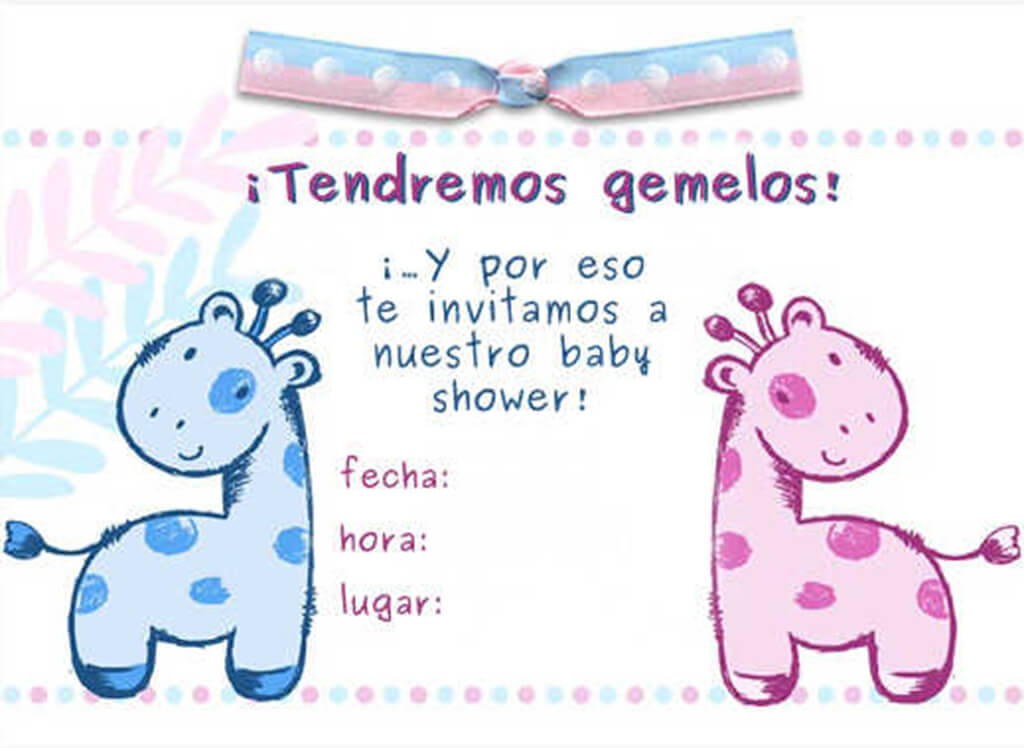 Invitaciones de Baby Shower para Mellizos